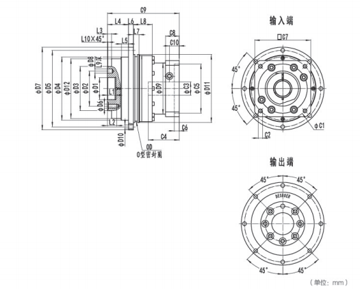 <b>ND090系列精密行星減速器型號及尺寸圖(下)</b>