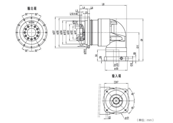 NDR140系列精密行星減速器型號尺寸與圖紙